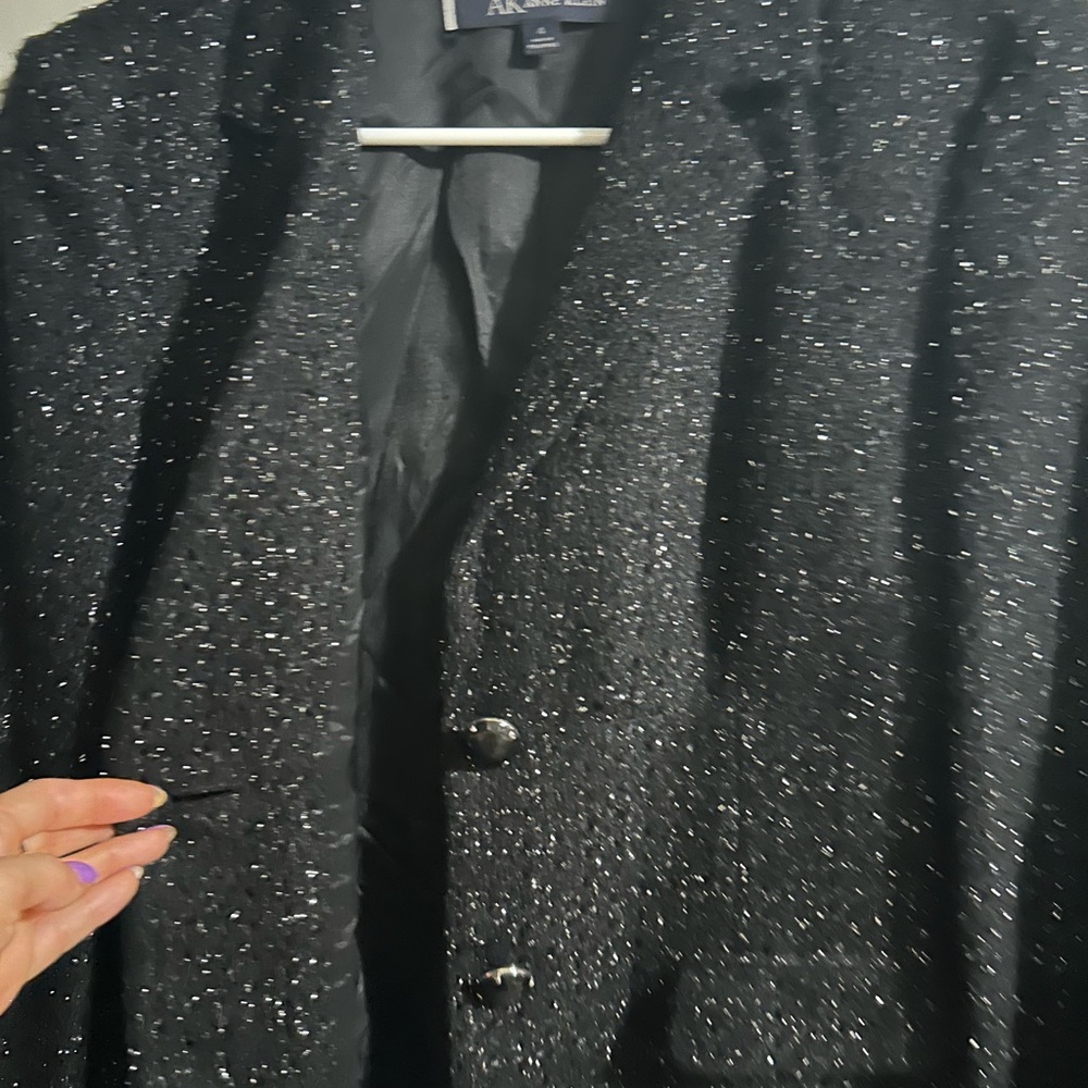 Anne Klein Black Textured Blazer